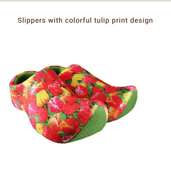 Cozy slippers in a colorful tulip print Size 10-13 - Picture 1 of 3